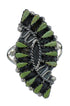 Sterling Silver And Turquoise Needlepoint Siouthwest Ring Size 8-1/2 RX63046